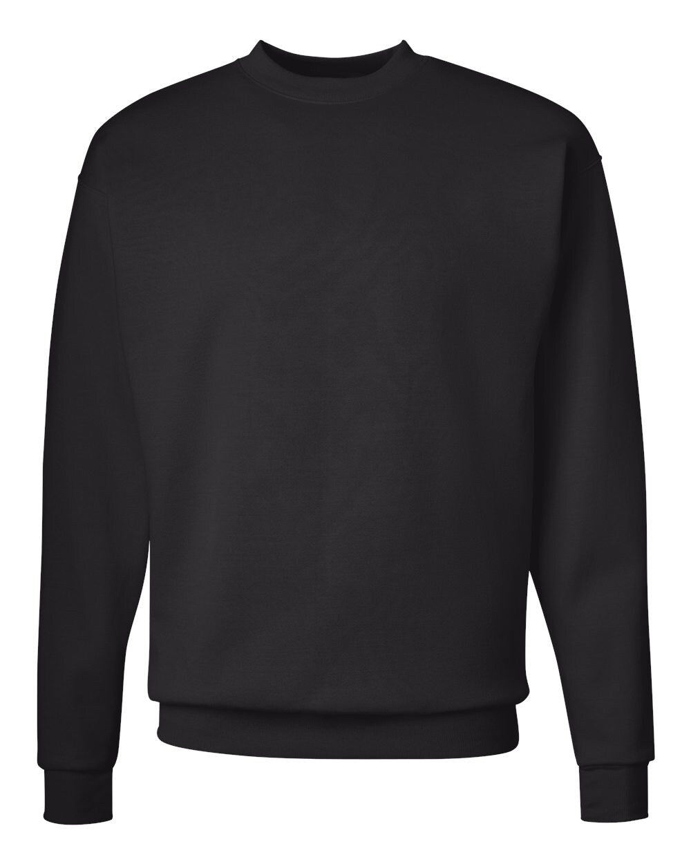 Hanes EcoSmart P1607 Black crewneck sweatshirt front