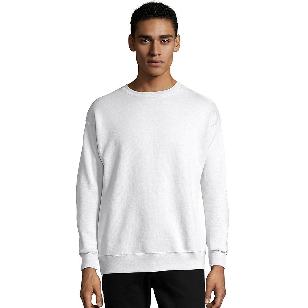 Hanes EcoSmart P1607 White crewneck sweatshirt front