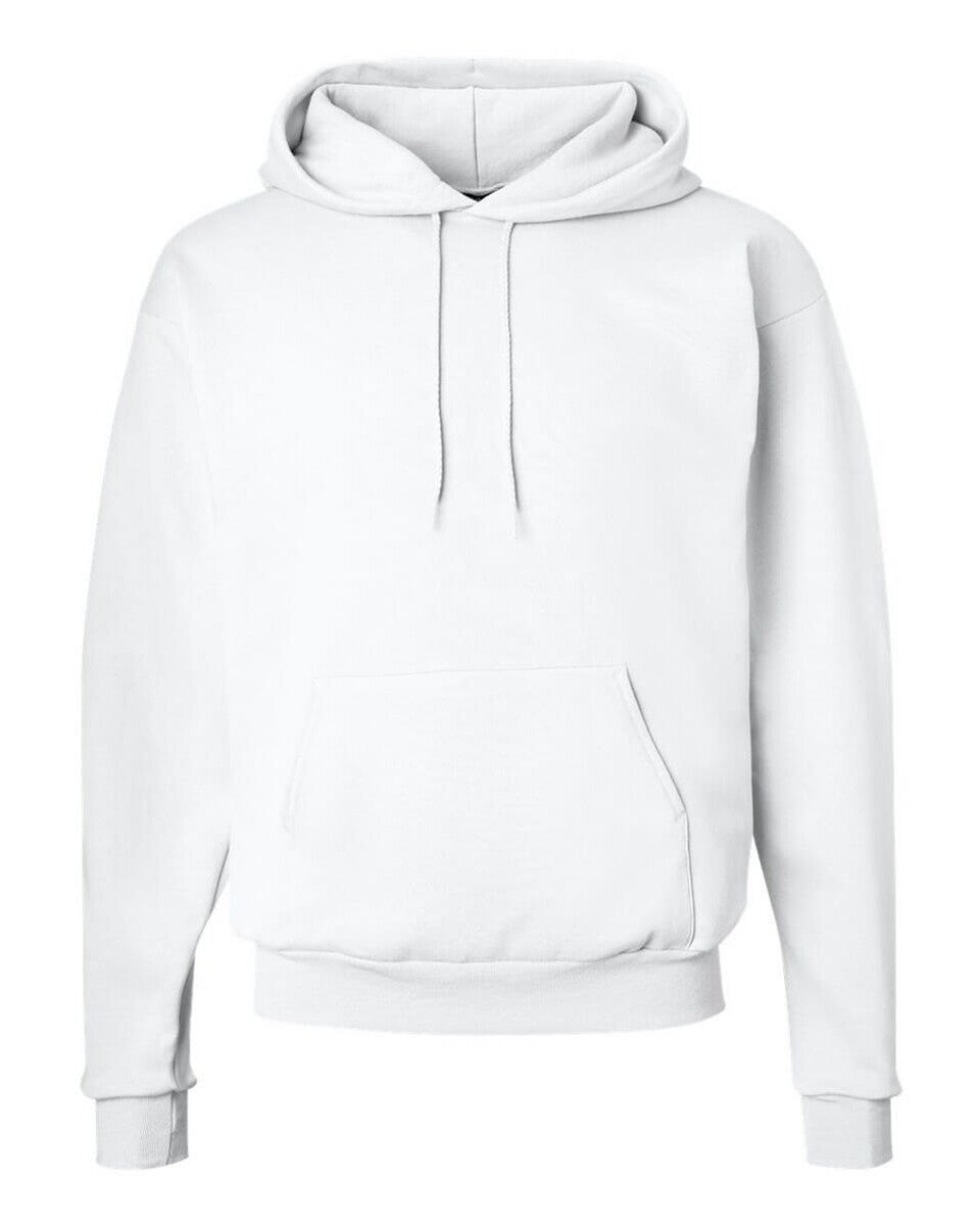 Hanes EcoSmart P170 White blank pullover hoodie front